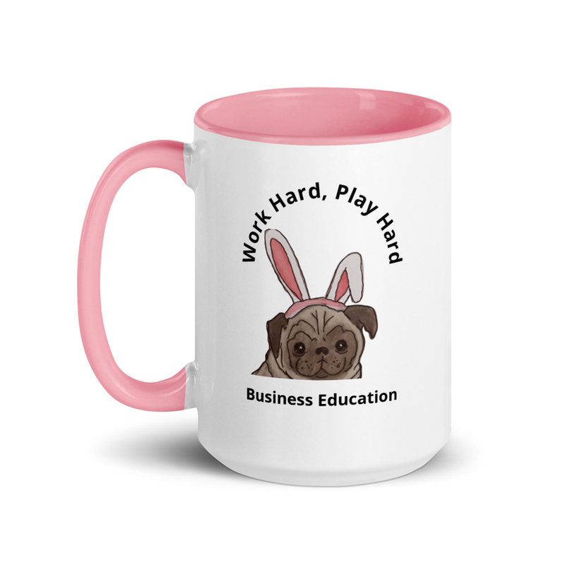 Business Education - Mug with Color Inside – 15 oz, Pink