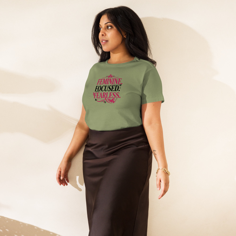 Feminine Focused Fearless Women’s high-waisted t-shirt