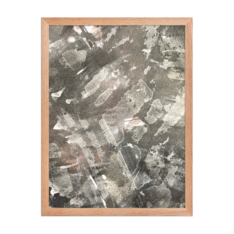 Perceptual Field 0261 – No Problem Whatsoever – Framed Print – 18″×24″, Red Oak