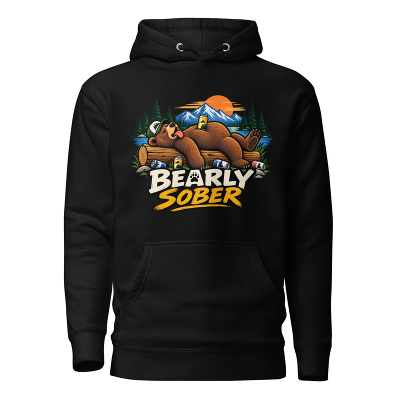 Bearly Sober Unisex Hoodie β Black