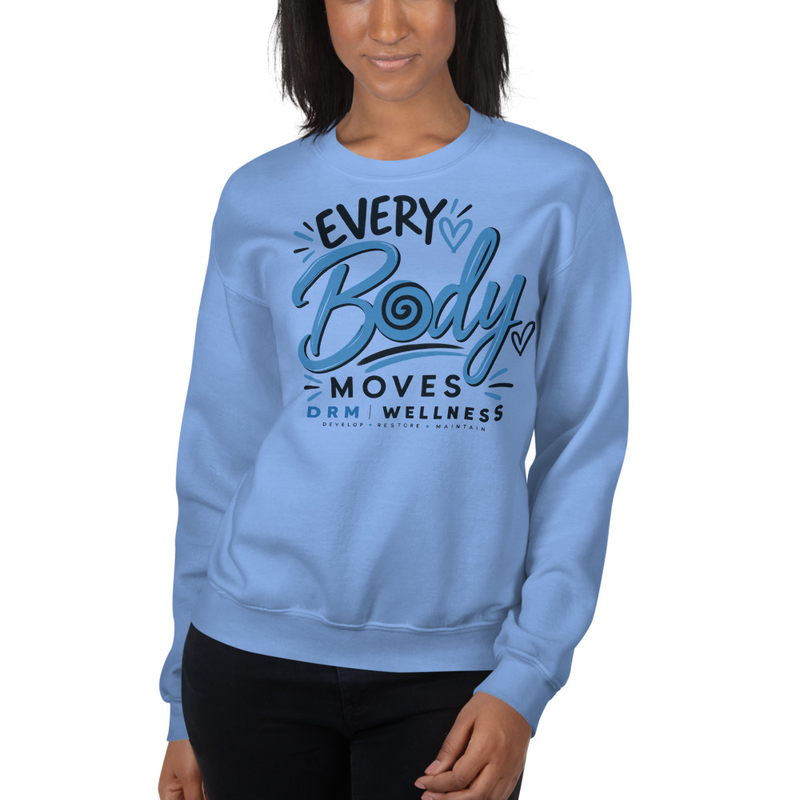 Every Body Moves Crew Neck | Movement for Every Body – S, Carolina Blue