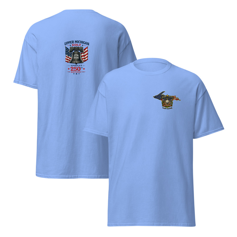 Alger Country Veteran's Golf Outing Logo #2 Unisex classic tee – L, Carolina Blue