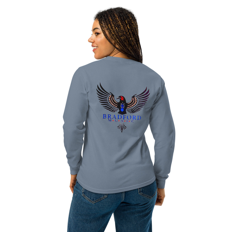 Garment-dyed heavyweight long-sleeve shirt - Printed Logo on back