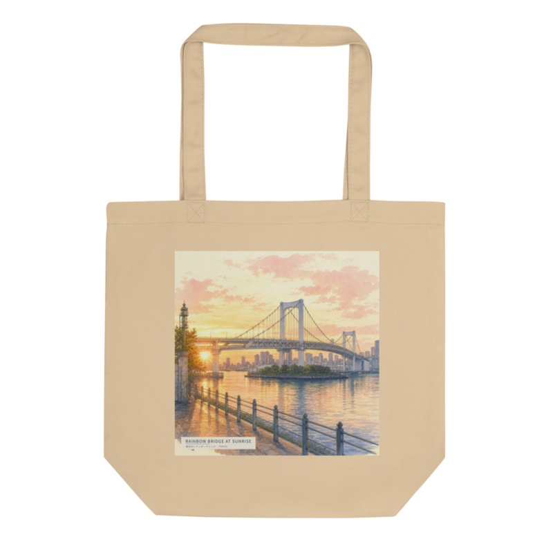 Rainbow Bridge at Sunrise(朝日のレインボーブリッジ)のトートバッグ