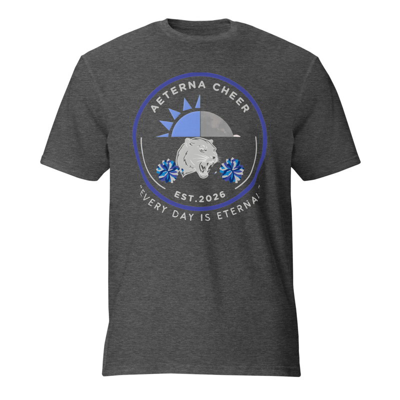 Aeterna Cheer Short-Sleeve T-Shirt – S, Heather Dark Grey