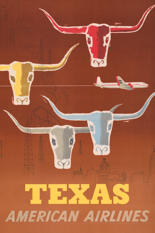 Texas, American Airlines, Multiple Sizes