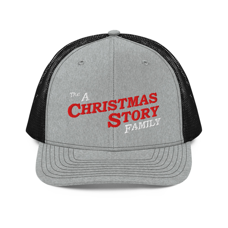 The A Christmas Story Family Trucker Cap – Classic Nostalgia Meets Everyday Style!  – One size, Heather Grey / Black