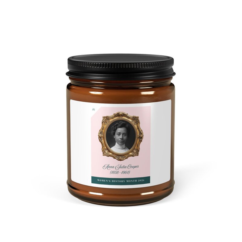 Anna Julia Cooper - Amber Jar Soy Candle – 9oz, White Sage + Lavender