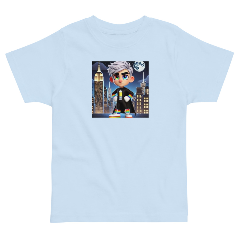 Toddler KP city background jersey t-shirt – 5/6, Light Blue