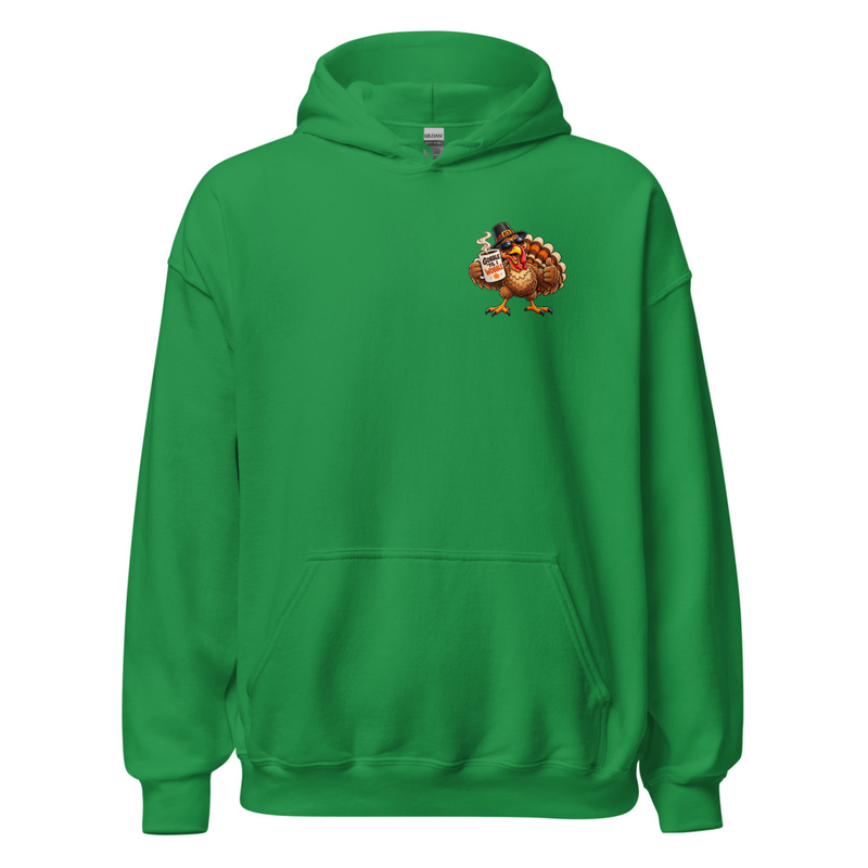Cool Coffee Turkey Cheers Unisex Hoodie – M, Irish Green