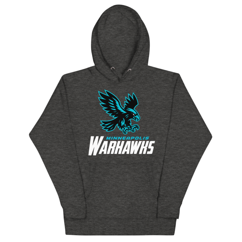 Minneapolis Warhawks - Black Logo Hoodie – XL, Charcoal Heather