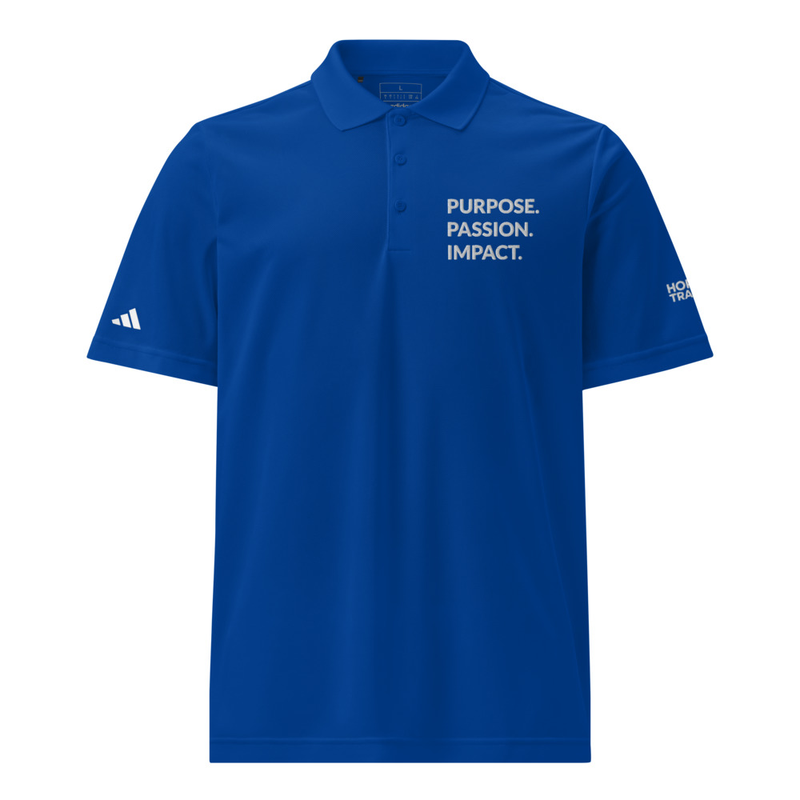 HFTT adidas Sport Polo Shirt | Purpose. Passion. Impact. (Colors Available) – XL, Collegiate Royal
