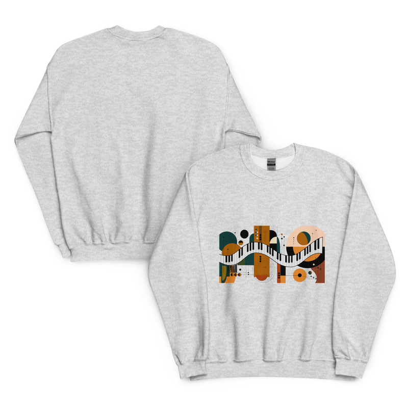 Abstract Piano Unisex Sweatshirt – S, Ash