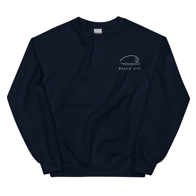 Beach Life Embroidered Unisex Sweatshirt