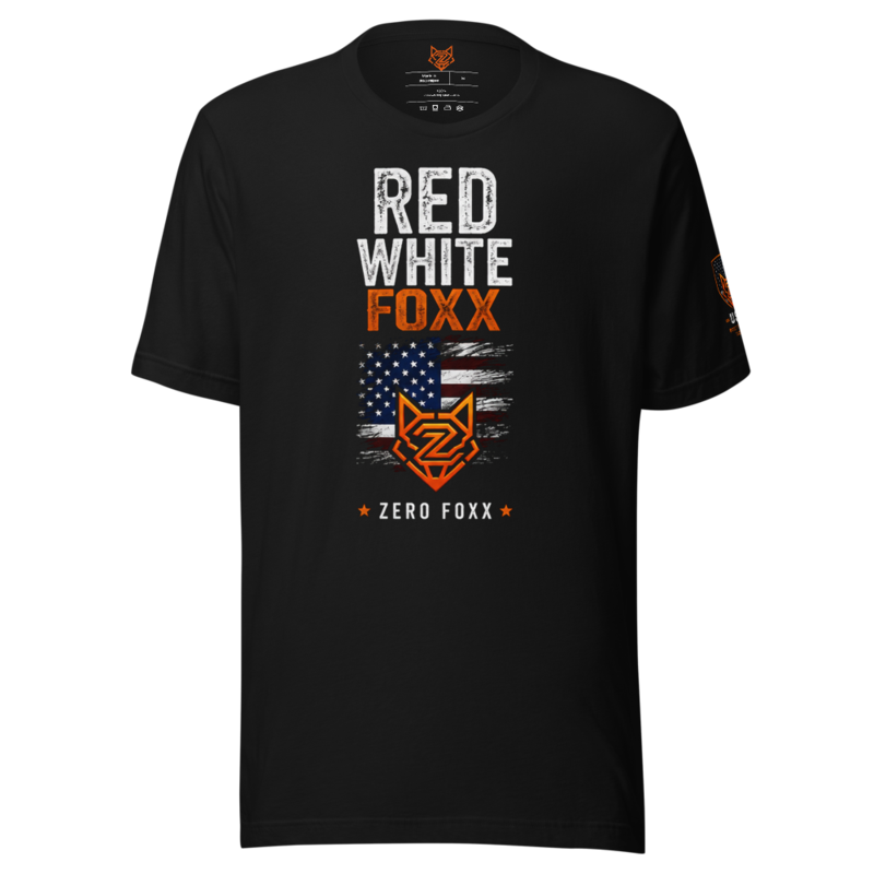 American Flag — Red White Foxx | Tee — Black / XS