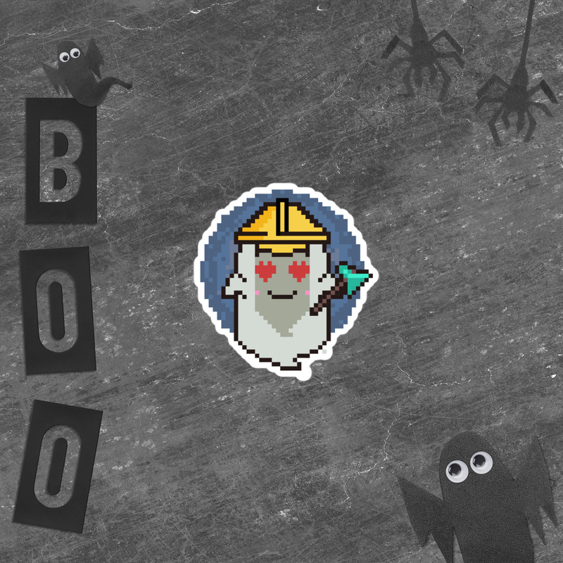 Hardhat Ghost Sticker