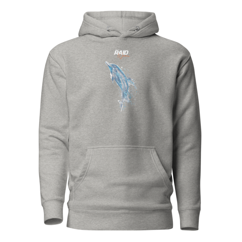 RAID Wear Dolphin Front Print Hoodie – XL, Carbon Grey