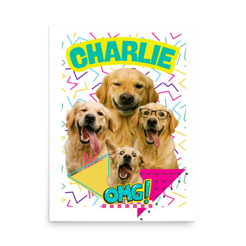 Retro Personalized Pet Party - Photo paper poster
