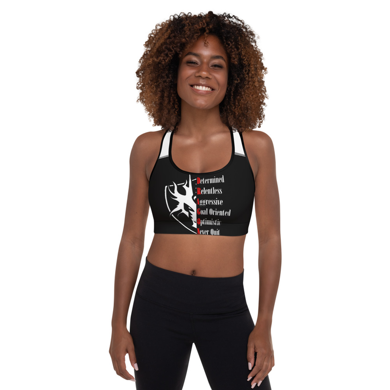 Anagram Padded Sports Bra Black.