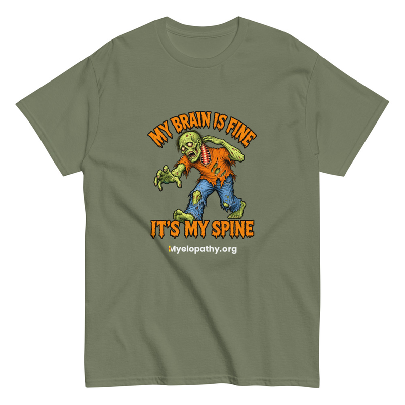  Zombie It's My Spine Unisex T – L, Military Green