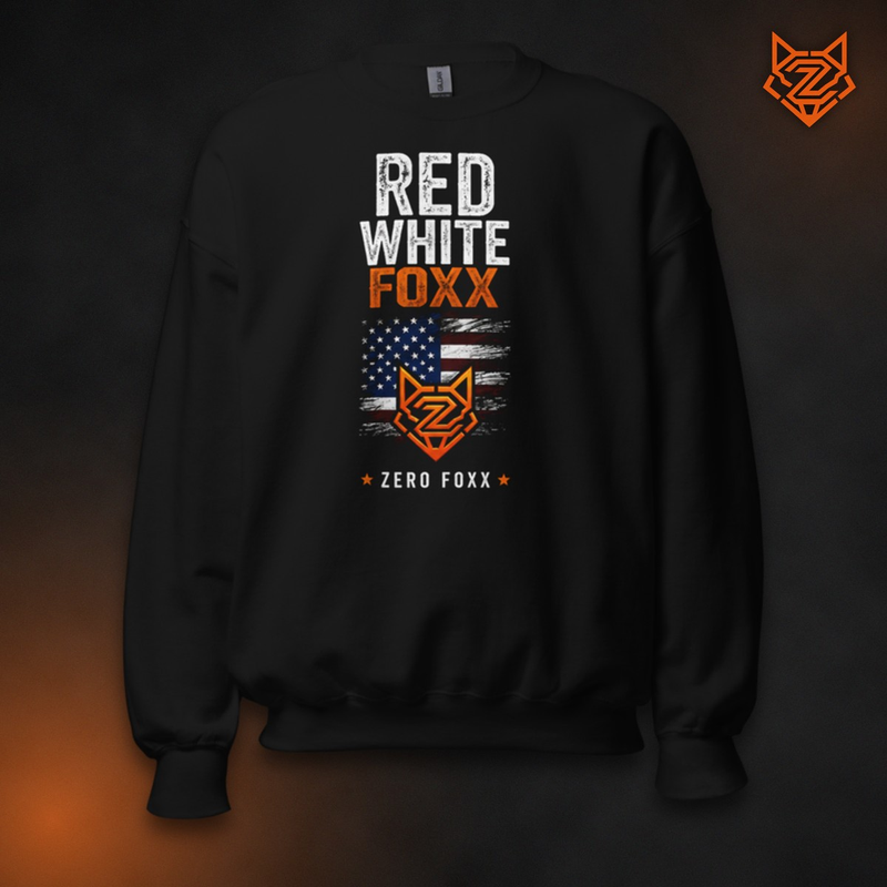 American Flag — Red White Foxx | Sweatshirt — Front
