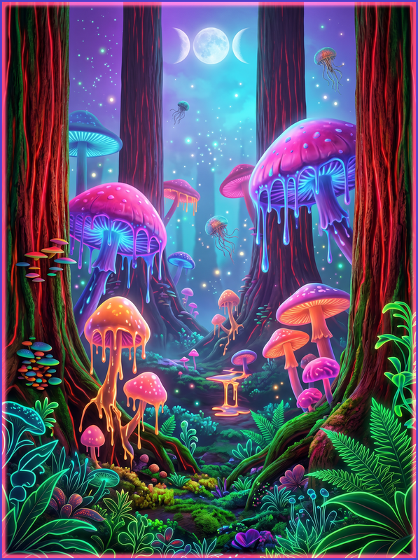 Alien Mushroom (Drippy Forest) - Alien Mushroom (Drippy Forest) / Black / S