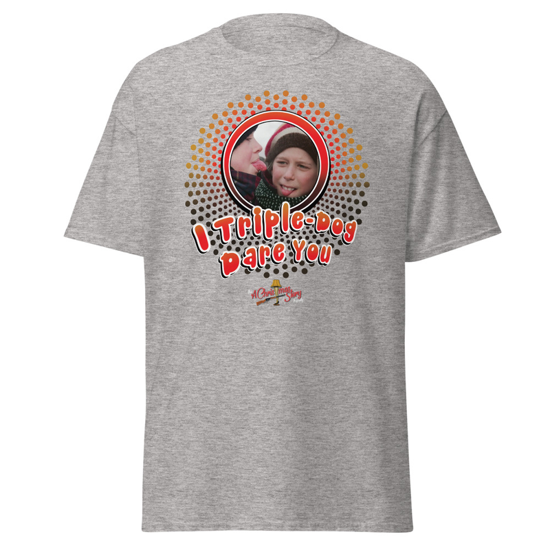 I Triple-Dog Dare You T-Shirt | A Christmas Story Family™ – S, Sport Grey