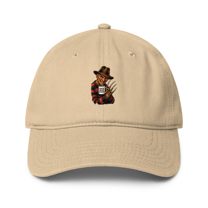 Coffee before Nightmares Low-profile baseball cap – One size, Khaki