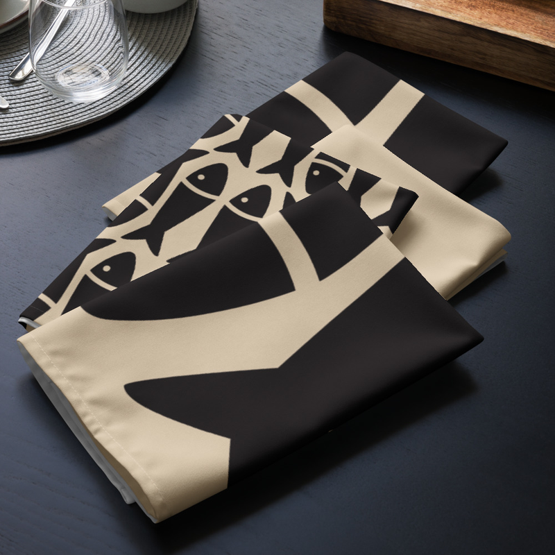 Cloth napkin set - fish