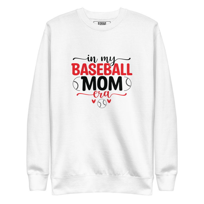 Baseball Mom Era - Premium Sweatshirt – XL, White