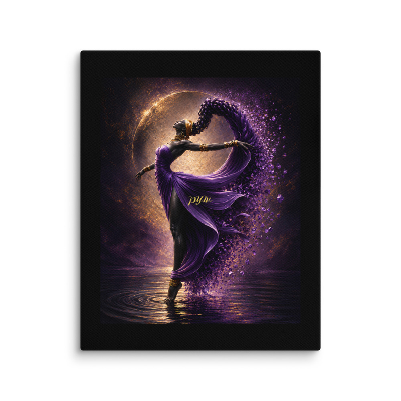 Grace in Purple | Black Woman Ballet Canvas Wall Art