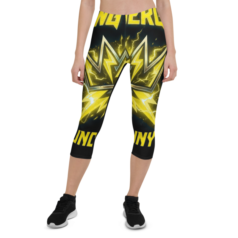 Uncle Benny Lightning Crown Capri Leggings Neon Yellow EST. 2020