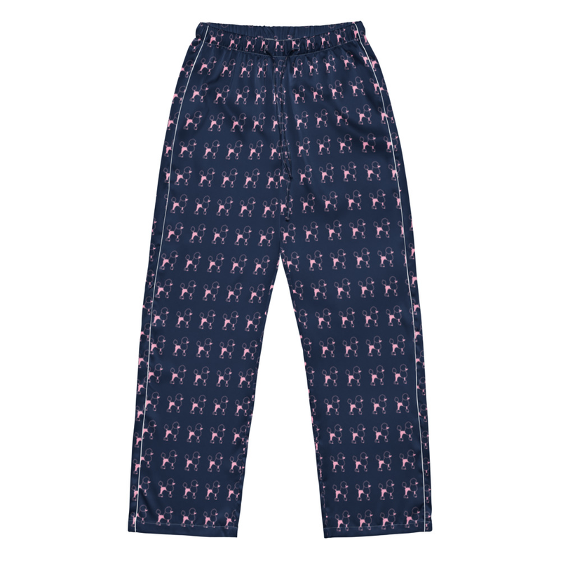 Navy/pink poodle PJ bottoms