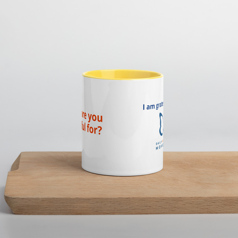 Gratitude Coffee Mug with Color Inside – 11 oz, Yellow