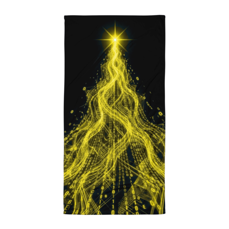 Uncle Benny ® Data Stream IBM Quantum Computer Beach Towel Neon Yellow EST. 2020