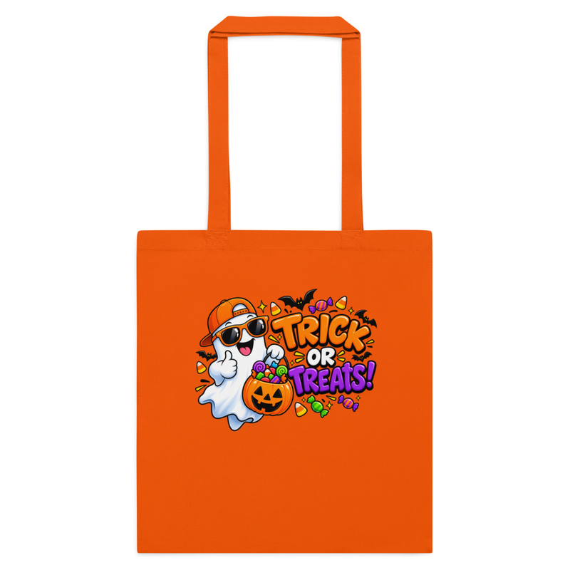 Trick or Treat Cotton color tote bag – One size, Orange