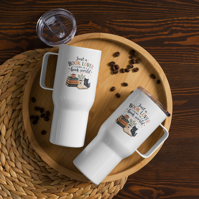 Book lover Travel mug with a handle