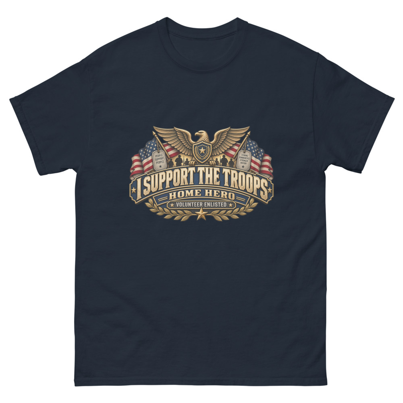 I Support the Troops Tee – M, Navy