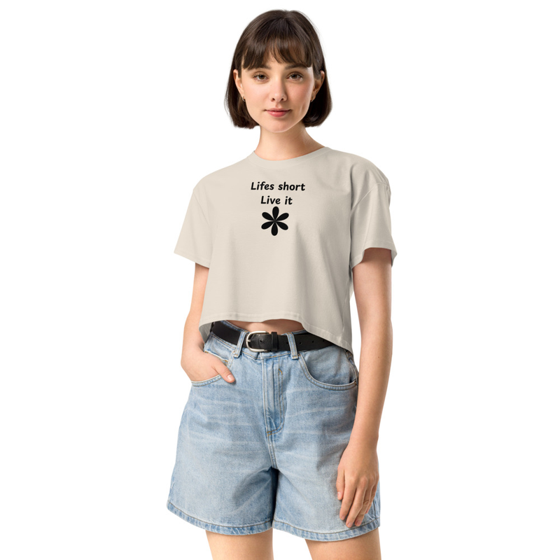 Lifes short crop top – XS, Bone