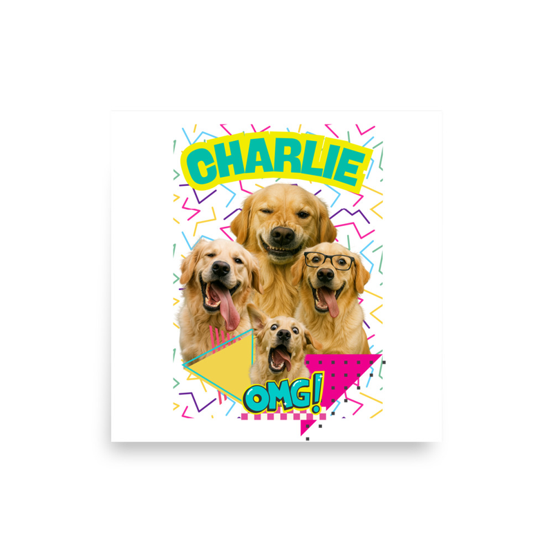 Retro Personalized Pet Party - Photo paper poster