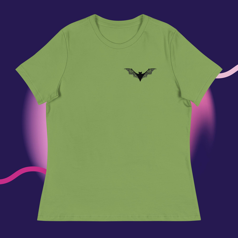 Floral Bat Women's Relaxed T-Shirt – XL, Leaf
