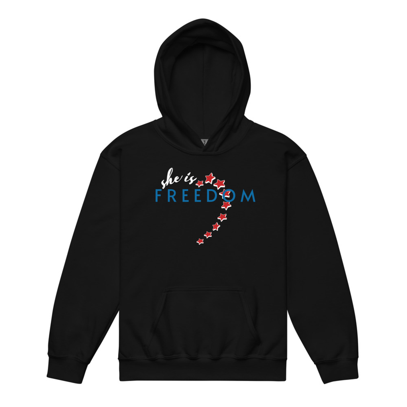 "She is Freedom" Actual Girl Hoodie -for Girls – Image 2