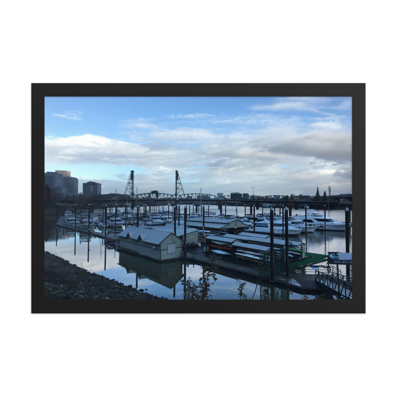 Portland Waterfront - 12" x 18" Framed Photo Paper