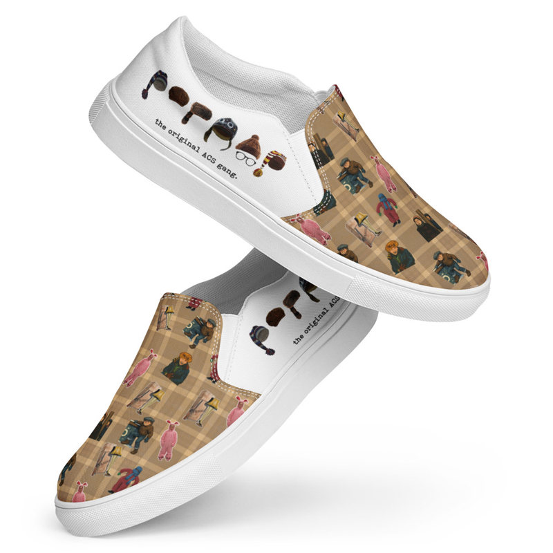 Beige Collage A Christmas Story Women’s Slip-on Canvas Shoes