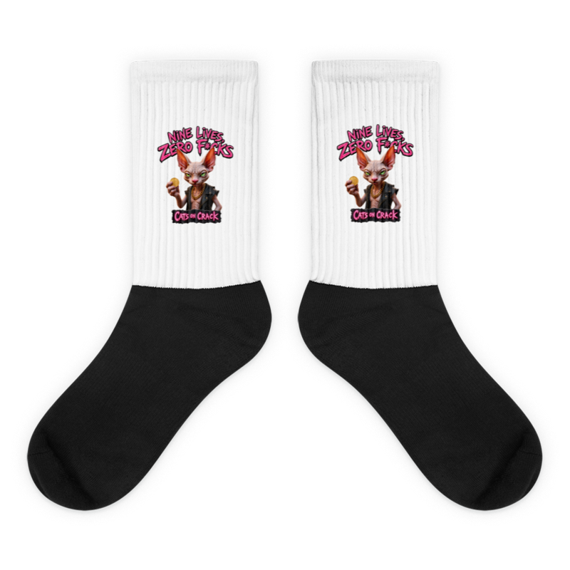 Nine Lives Zero Fucks Socks