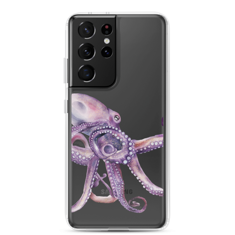 Watercolor Octopus Clear Case for Samsung® – Samsung Galaxy S21 Ultra