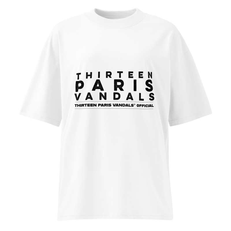Thirteen Paris Vandals Unisex Organic Oversized High Neck T-Shirt