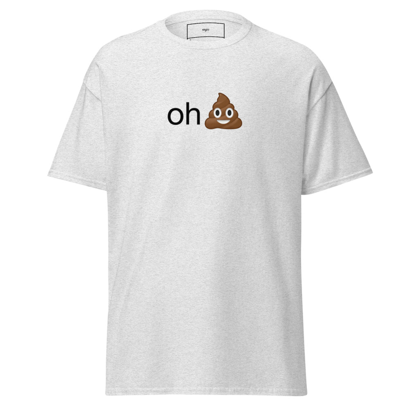 Oh Sh** Funny T-Shirt – Unisex Classic Tee – XL, Ash