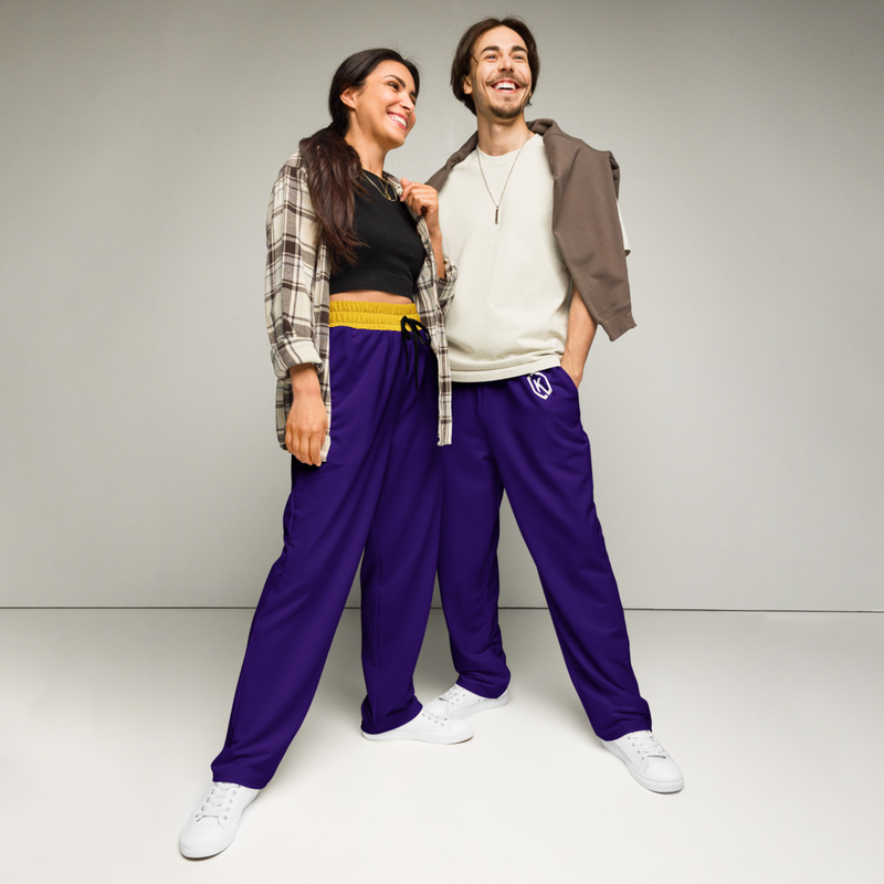 Kicxs Wide-Leg Joggers - Purple/Yellow