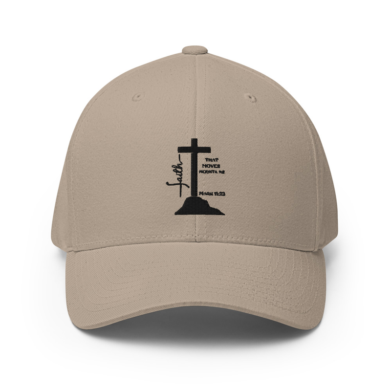 Faith that moves Mountain Structured Twill Cap – S/M, Khaki